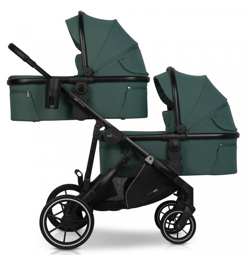 EasyGo Duoflex - rozwojowy wózek dla bliźniąt, rok po roku, zestaw 2w1 z opcją 3w1 i 4w1 | Sage Green